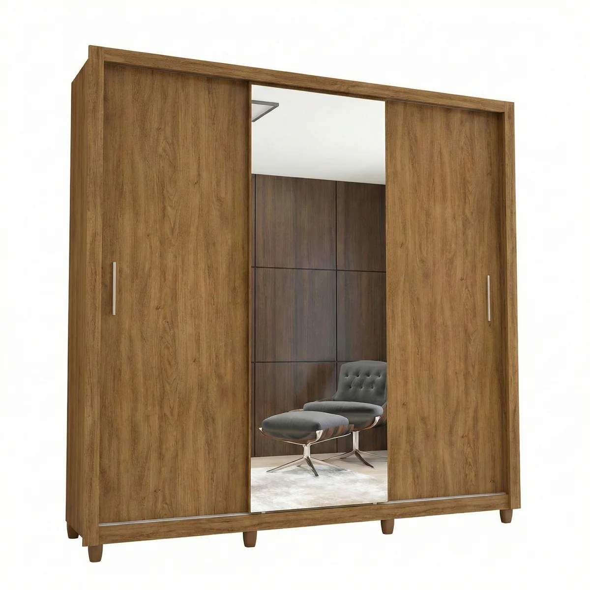 Guarda-roupa Casal Clara Plus (porta de correr com espelho)