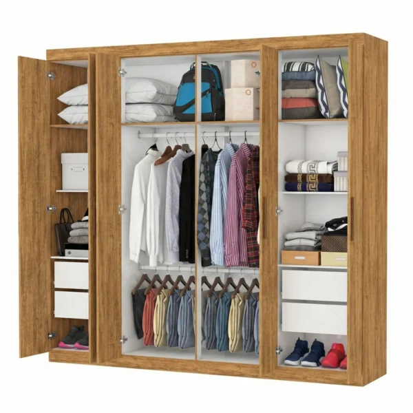 Guarda-roupa Casal Rubi 8 portas (com ou sem espelho) - Imagem 3