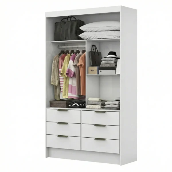 Guarda-roupa Solteiro Sevilha (2 portas, 6 gavetas) - Imagem 3