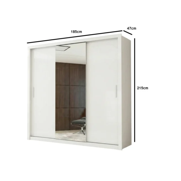 Guarda-roupa Casal Clara Plus (porta de correr com espelho) - Imagem 2