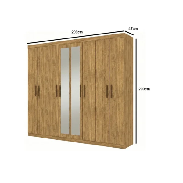 Guarda-roupa Casal Rubi 8 portas (com ou sem espelho) - Imagem 2