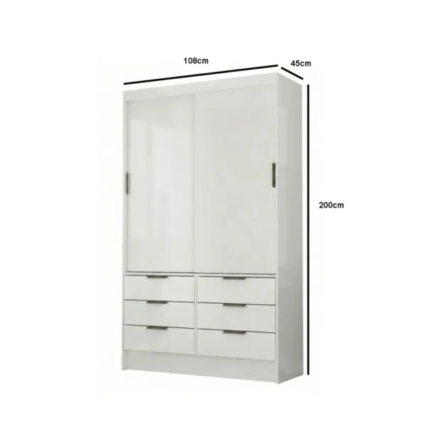 Guarda-roupa Solteiro Sevilha (2 portas, 6 gavetas) - Imagem 2